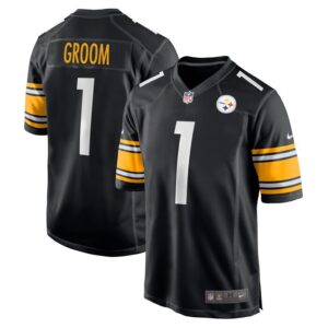 Number 1 Groom Pittsburgh Steelers Game Jersey - Black