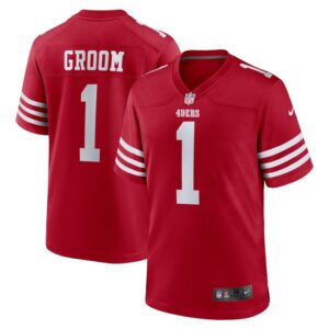 Number 1 Groom San Francisco 49ers Game Jersey - Scarlet