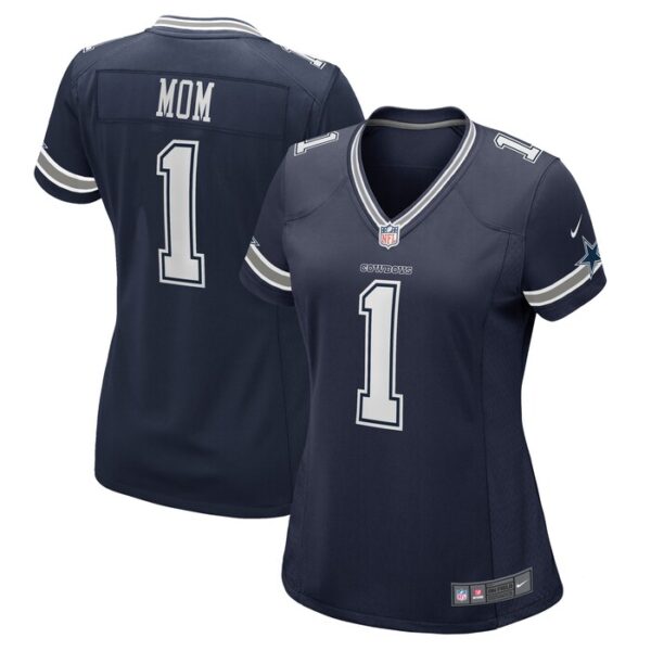 Number 1 Mom Dallas Cowboys Women Game Jersey - Navy