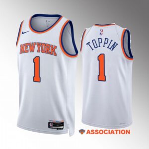 Obi Toppin New York Knicks #1 White Jersey 2022-23 Association Edition Swingman