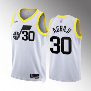 Ochai Agbaji 2022-23 Utah Jazz White #30 Association Edition Jersey Swingman