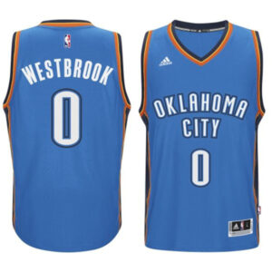 Oklahoma City Thunder #0 Russell Westbrook 2014-15 New Swingman Road Blue Jersey