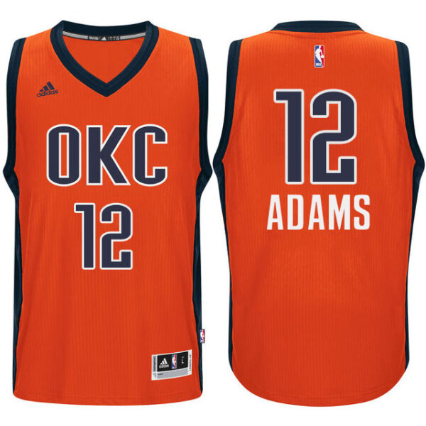 Oklahoma City Thunder #12 Steven Adams 2015-16 Season Alternate Orange Jersey