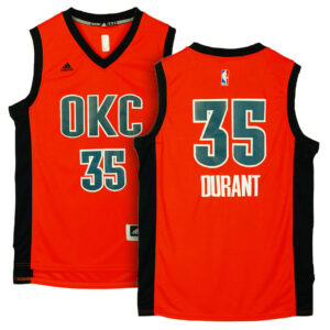 Oklahoma City Thunder #35 Kevin Durant 2015-16 Season Alternate Orange Jersey