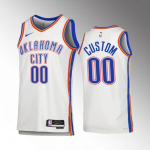 Oklahoma City Thunder Custom 2022-23 Association Edition White #00 Jersey