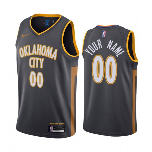 Oklahoma City Thunder Custom Black 2019-20 City New Uniform Jersey