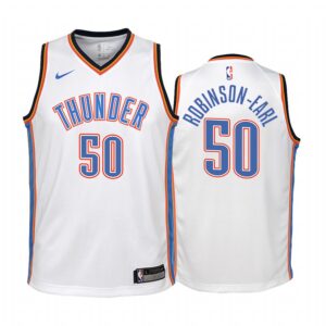 Oklahoma City Thunder Jeremiah Robinson-Earl Association Edition White Youth Jersey 2021 NBA Draft #50