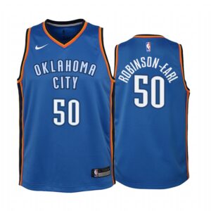 Oklahoma City Thunder Jeremiah Robinson-Earl Icon Edition Blue Youth Jersey 2021 NBA Draft #50