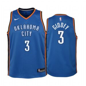 Oklahoma City Thunder Josh Giddey Icon Edition Blue Youth Jersey 2021 NBA Draft #3