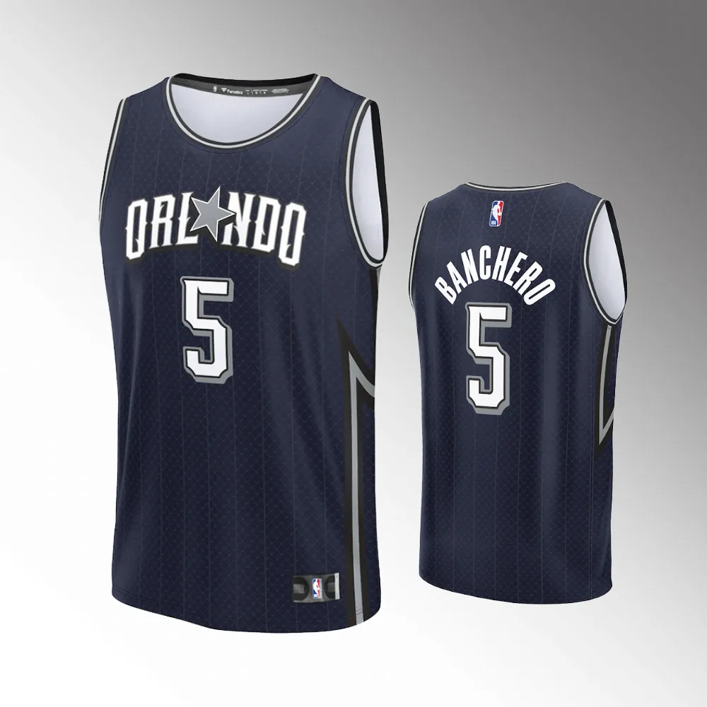 Orlando Magic City Edition Navy 2023-24 Youth #5 Paolo Banchero Jersey