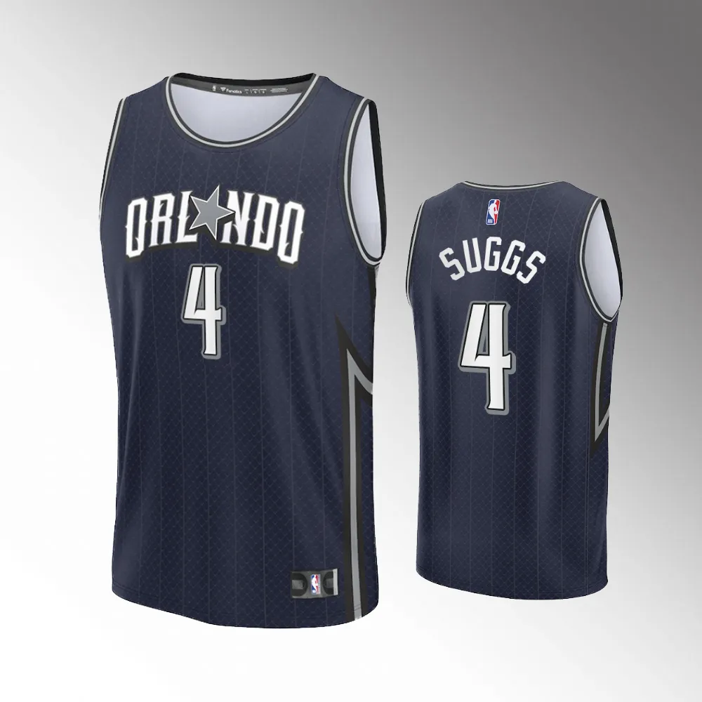 Orlando Magic Fast Break Navy 2023-24 Unisex #4 Jalen Suggs Jersey