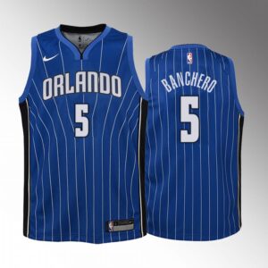 Orlando Magic Paolo Banchero Icon Edition Blue Youth Jersey 2022 NBA Draft #5