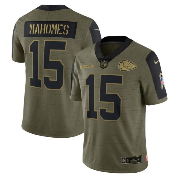 Patrick Mahomes Kansas City Chiefs Salute To Service Limited Player Jersey - Olive