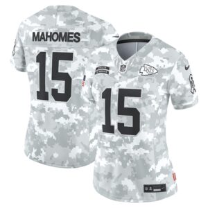 Patrick Mahomes Kansas City Chiefs Women's 2024 Salute to Service Limited Jersey - Arctic Camo