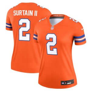 Patrick Surtain II Denver Broncos Women Mile High Collection 1977 Throwback Player Legend Jersey - Orange