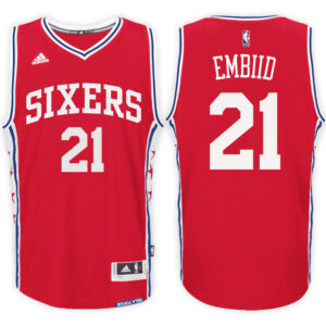 Philadelphia 76ers #21 Joel Embiid Alternate Red New Swingman Jersey