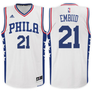 Philadelphia 76ers #21 Joel Embiid Home White New Swingman Jersey