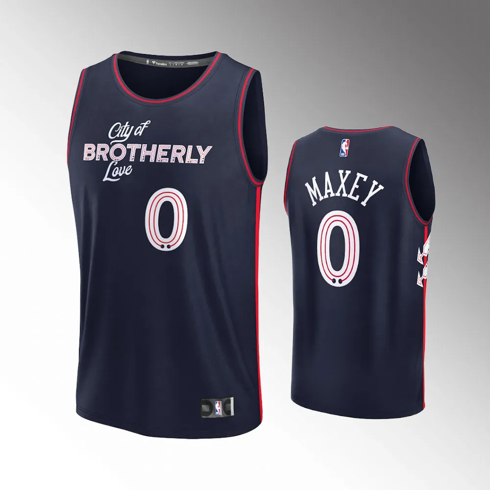 Philadelphia 76ers City Edition Navy 2023-24 Youth #0 Tyrese Maxey Jersey