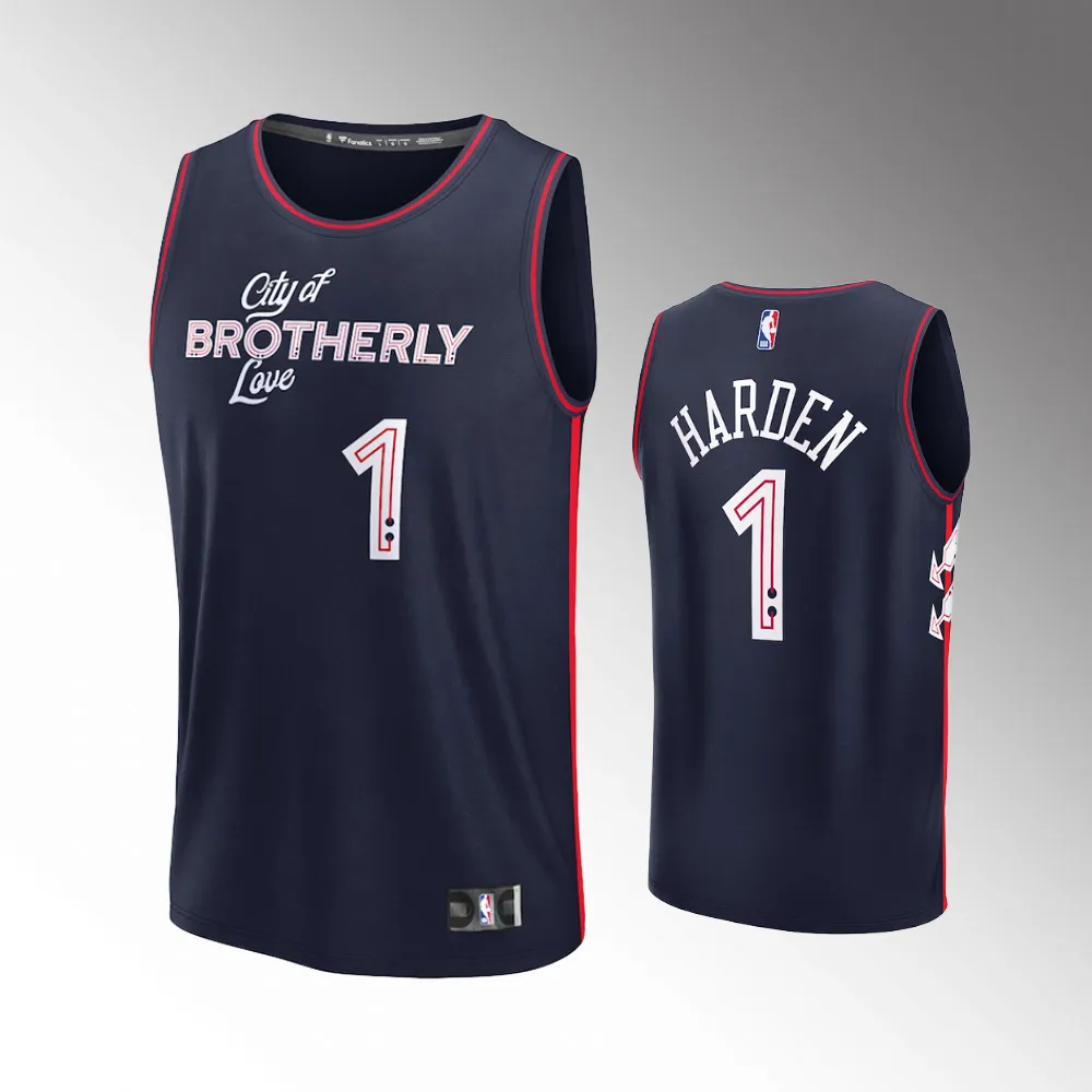 Philadelphia 76ers James Harden Navy 2023-24 Fast Break #1 Jersey - City Edition