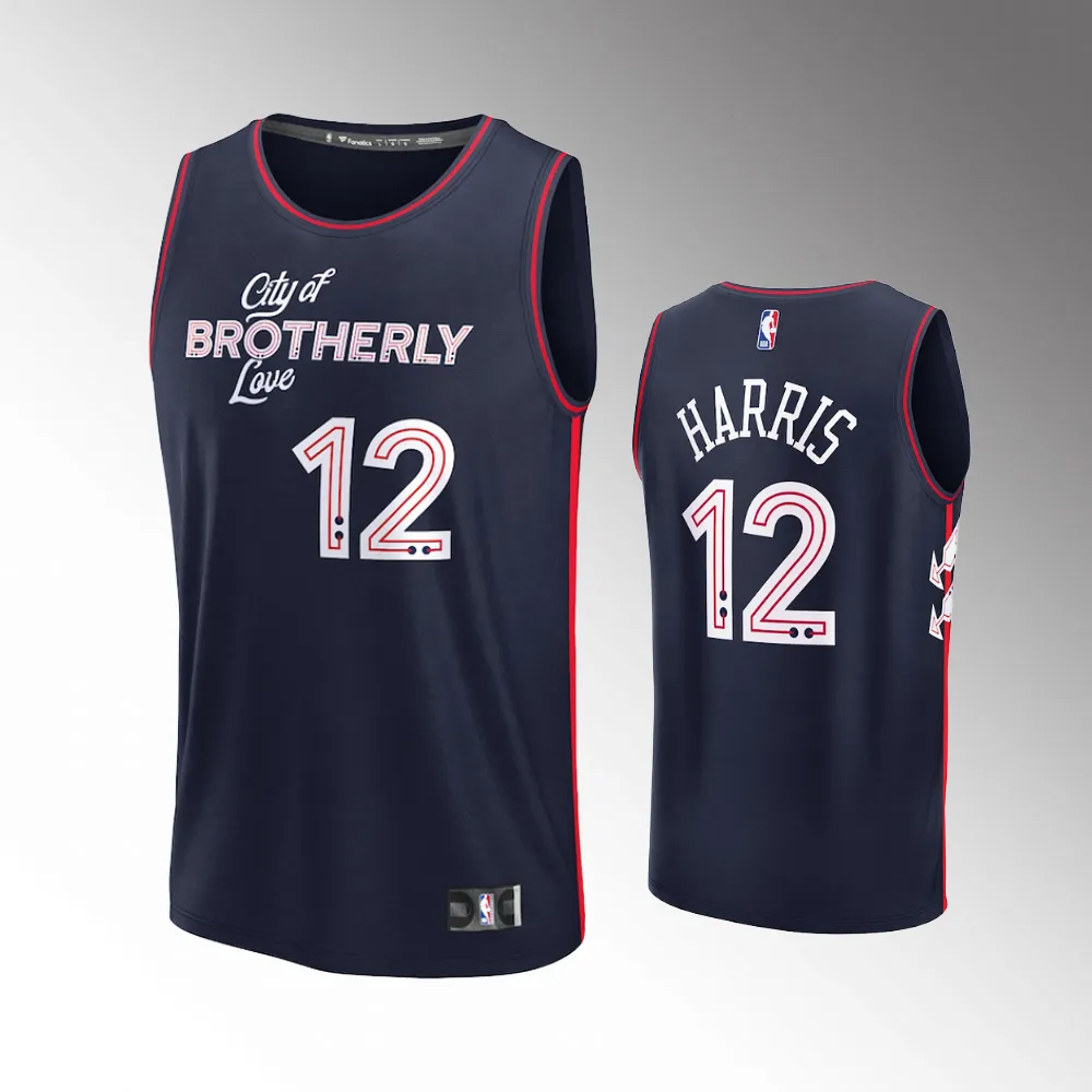 Philadelphia 76ers Tobias Harris Navy 2023-24 Fast Break #12 Jersey - City Edition