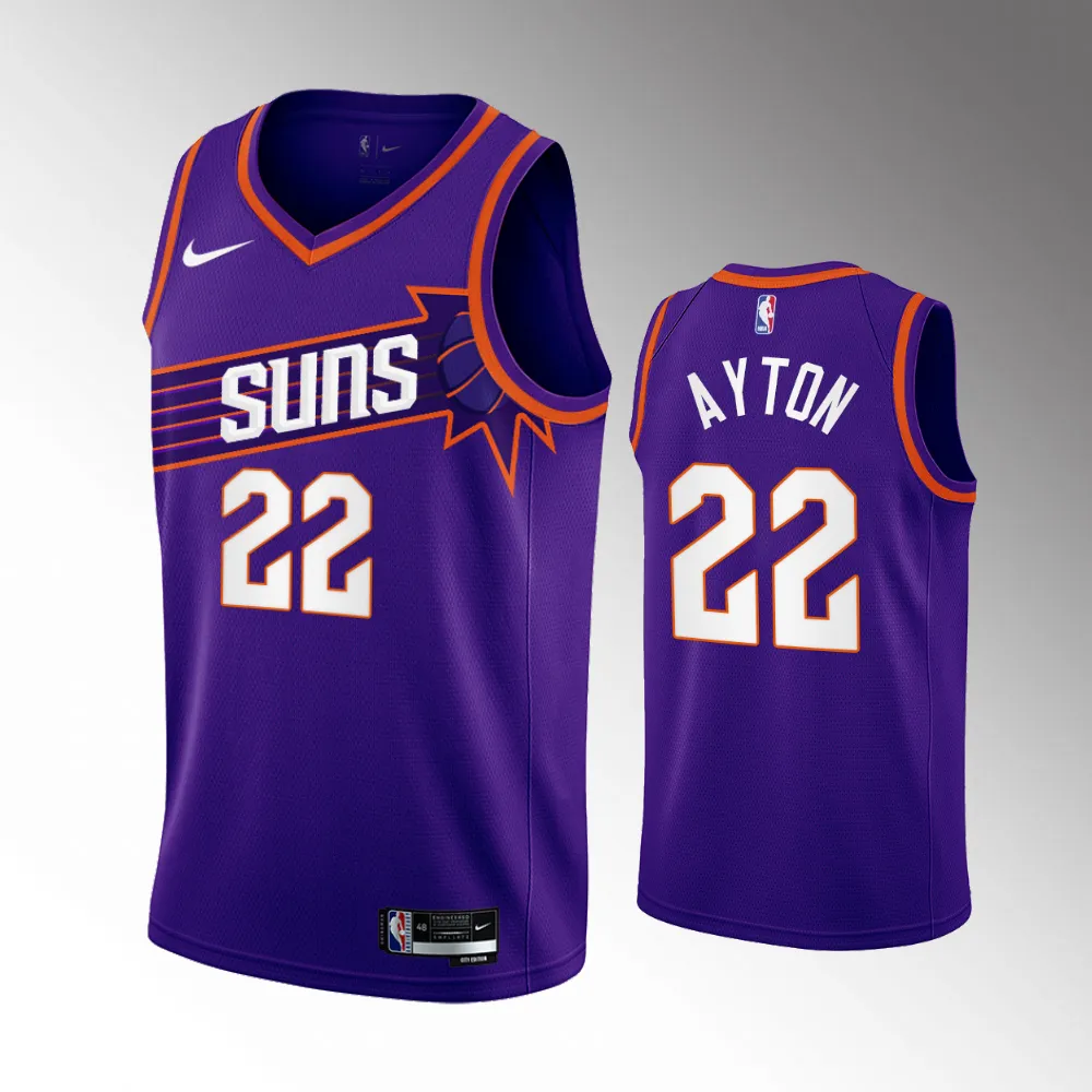 Phoenix Suns #22 Icon Edition Purple 2023-24 Deandre Ayton Jersey Swingman