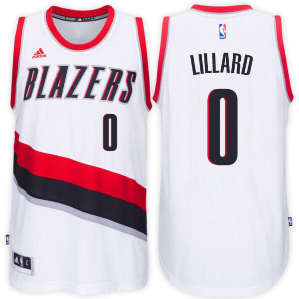 Portland Trail Blazers #0 Damian Lillard 2016-17 Home White New Swingman Jersey