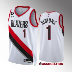 Portland Trail Blazers Anfernee Simons 2022-23 Association Edition White #1 Jersey Swingman