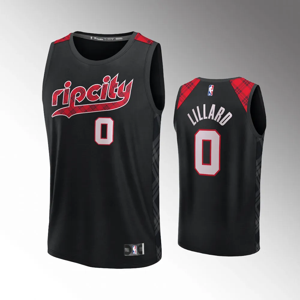 Portland Trail Blazers Damian Lillard Black 2023-24 Fast Break #0 Jersey - City Edition