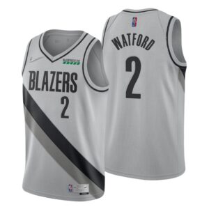 Portland Trail Blazers Earned Edition #2 Trendon Watford Gray Swingman Jersey