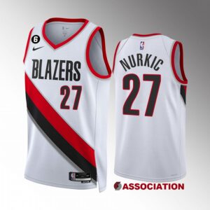 Portland Trail Blazers Jusuf Nurkic 2022-23 Association Edition White #27 Jersey Swingman