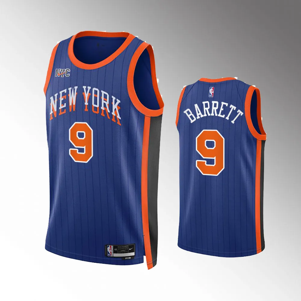 RJ Barrett #9 Swingman New York Knicks 2023-24 City Edition Jersey - Blue