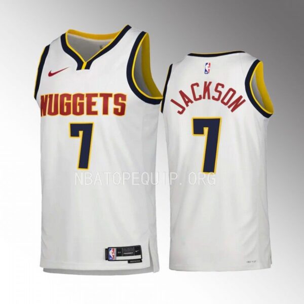 Reggie Jackson 2022-23 Denver Nuggets White #7 Association Edition Jersey Swingman