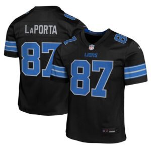 Sam LaPorta Detroit Lions Youth Alternate Player Game Jersey - Black