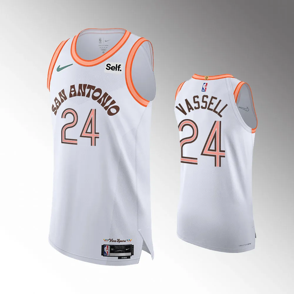 San Antonio Spurs #24 White 2023-24 Devin Vassell Jersey City Edition