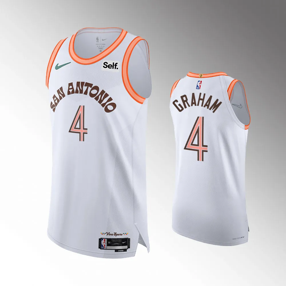 San Antonio Spurs #4 White 2023-24 Devonte' Graham Jersey City Edition