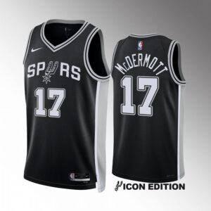 San Antonio Spurs Doug McDermott 2022-23 Icon Edition Black #17 Jersey Swingman