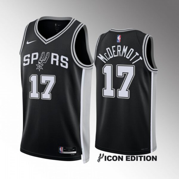 San Antonio Spurs Doug McDermott 2022-23 Icon Edition Black #17 Jersey Swingman