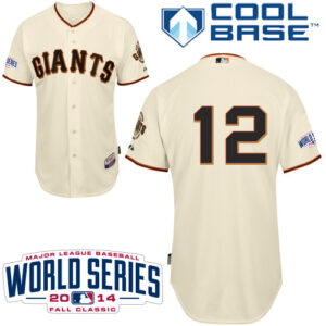 San Francisco Giants #12 Joe Panik Cream Home Cool Base 2014 World Series Patch Stitched MLB Jersey