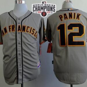 San Francisco Giants #12 Joe Panik Grey Road Cool Base 2014 World Series Champions Stitched MLB Jersey