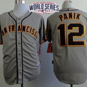 San Francisco Giants #12 Joe Panik Grey Road Cool Base 2014 World Series Patch Stitched MLB Jersey