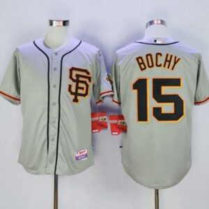 San Francisco Giants #15 Bruce Bochy Grey Cool Base Road 2 Stitched MLB Jersey