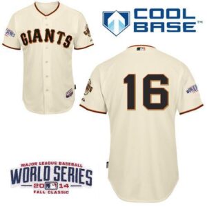 San Francisco Giants #16 Angel Pagan Cream Cool Base 2014 World Series Patch Stitched MLB Jersey