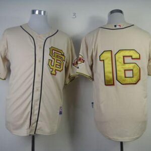 San Francisco Giants #16 Angel Pagan Cream Gold No. Stitched MLB Jersey