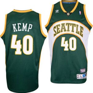 Seattle Supersonics #40 Shawn Kemp Swingman Road Green Jersey