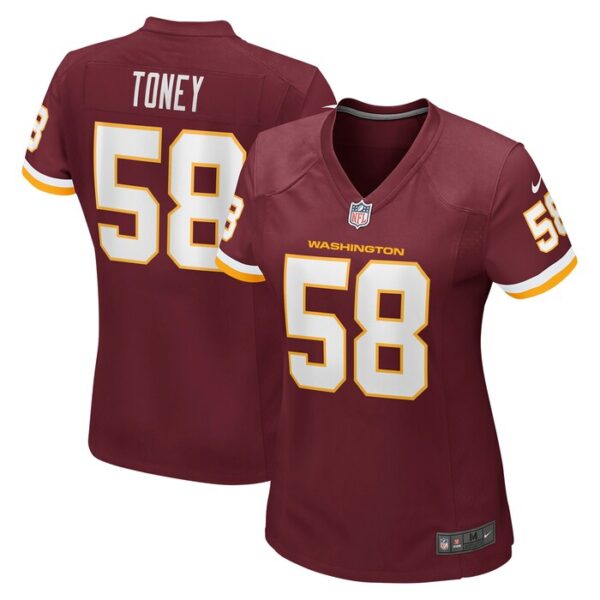 Shaka Toney Washington Football Team Women Game Jersey - Burgundy