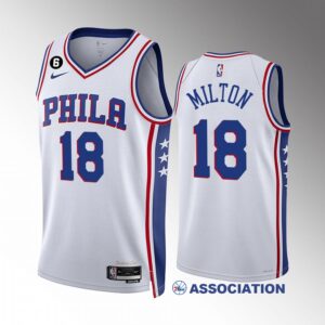 Shake Milton Philadelphia 76ers #18 White Jersey 2022-23 Association Edition Swingman