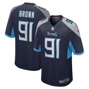 Shakel Brown Tennessee Titans Game Jersey - Navy