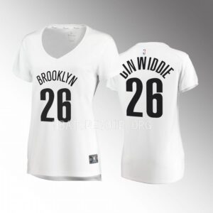 Spencer Dinwiddie Brooklyn Nets #26 White Association Edition Women Jersey Fast Break Replica