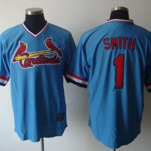 St. Louis Cardinals #1 Ozzie Smith Blue Cooperstown Throwback Stitched MLB Jersey