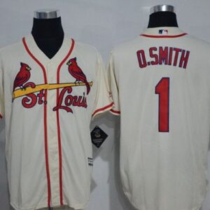 St. Louis Cardinals #1 Ozzie Smith Cream Cool Base Stitched MLB Jersey